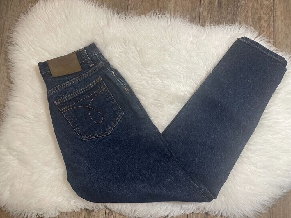 Vintage CALVIN KLEIN Omega Jeans Womens 8 High Rise Waist Taper Blue Dark Wash